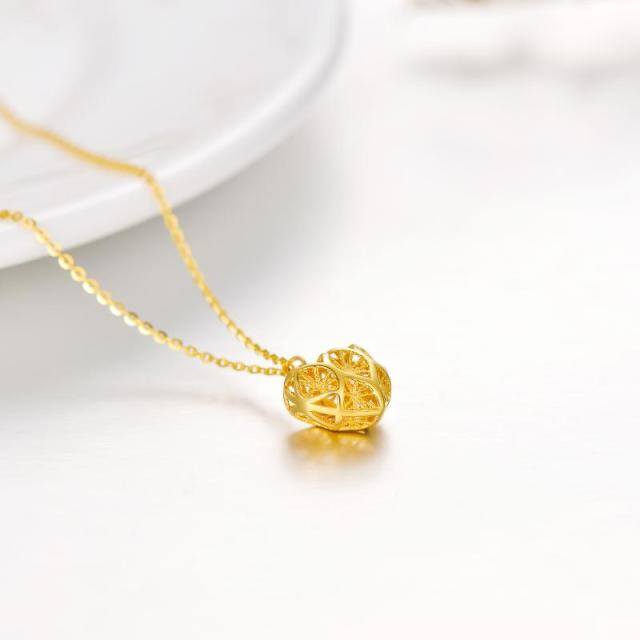 Collier avec pendentif en forme de coeur en or 18K-3