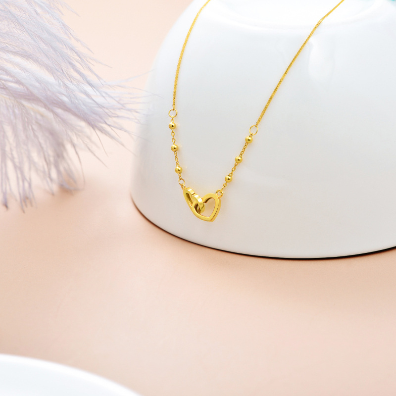 Halskette aus 10-karätigem Weißgold mit Herzanhänger-3