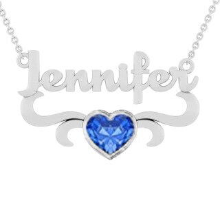 10K witgouden hart zirkoon gepersonaliseerde geboortesteen naam hanger ketting voor beste vriend-2