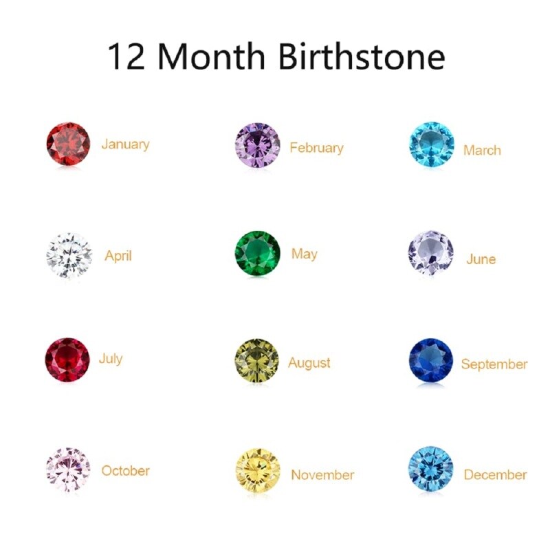 Colar feminino com pendente de nome clássico personalizado em forma de coração em ouro 10K e pedra de nascimento-6