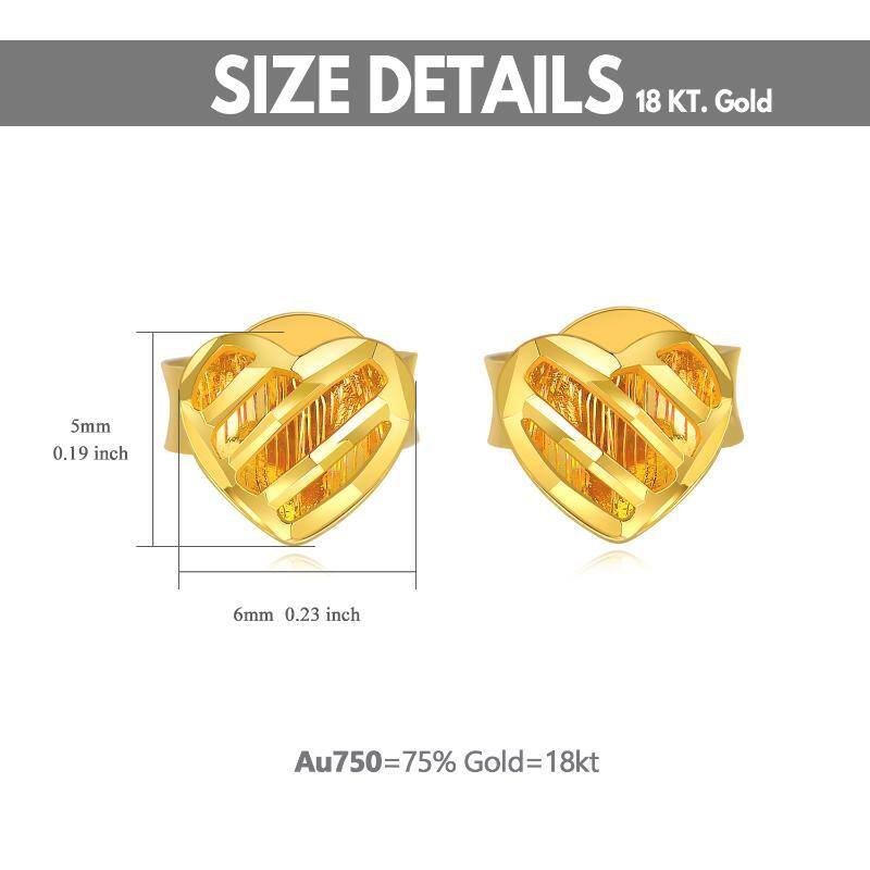 10K Gold Heart Stud Earrings-5