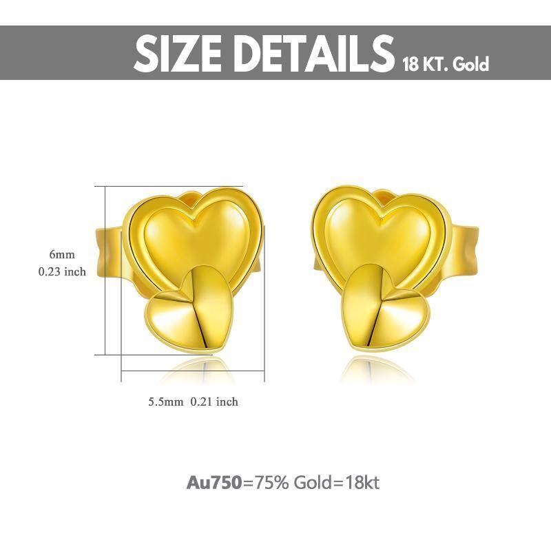 Pendientes Corazón Con Corazón Oro 18K-5