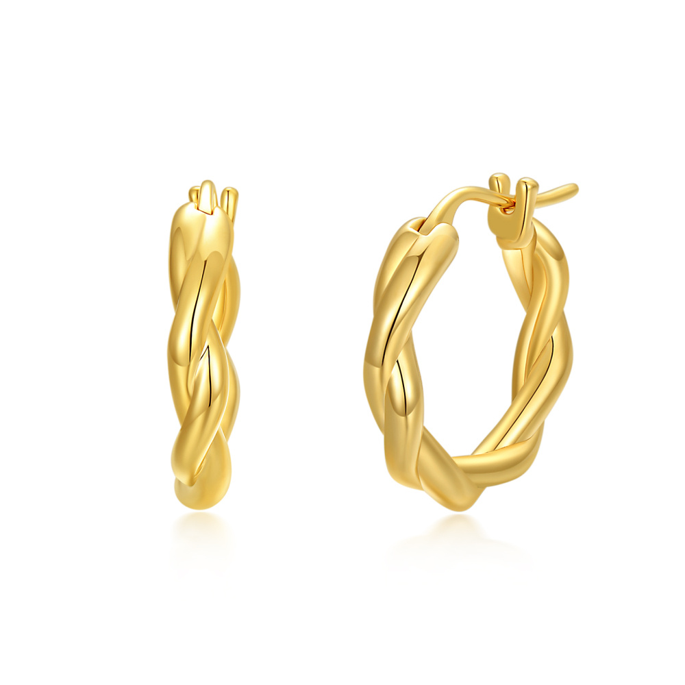 Brincos de argola em ouro de 10K-1
