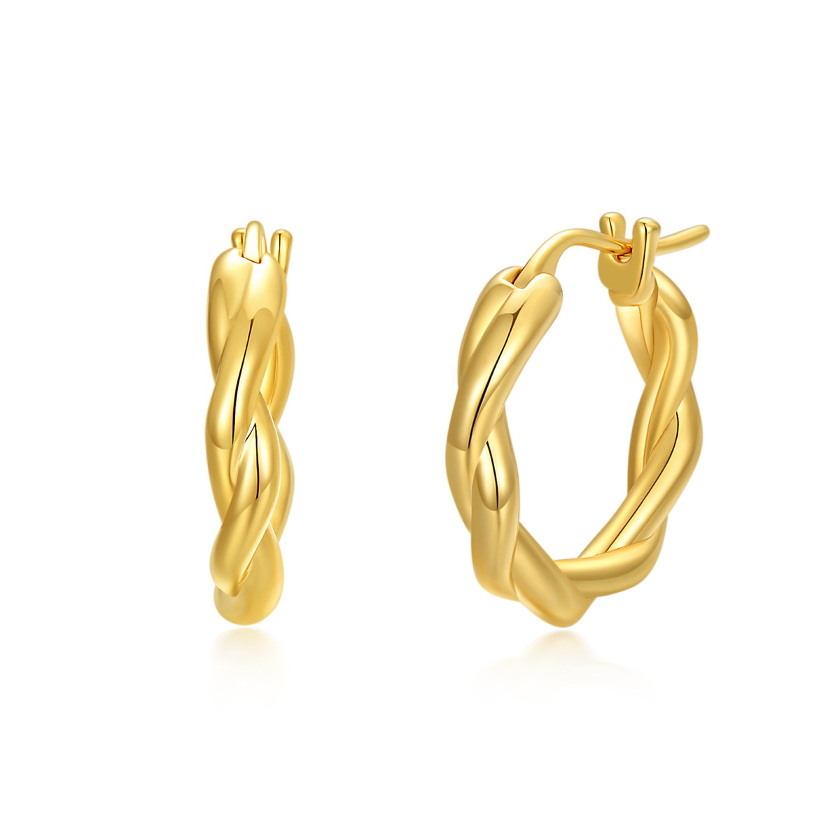 18K Gold Hoop Earrings-1