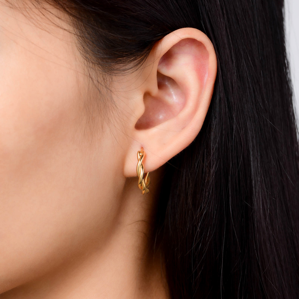 18K Gold Hoop Earrings-3