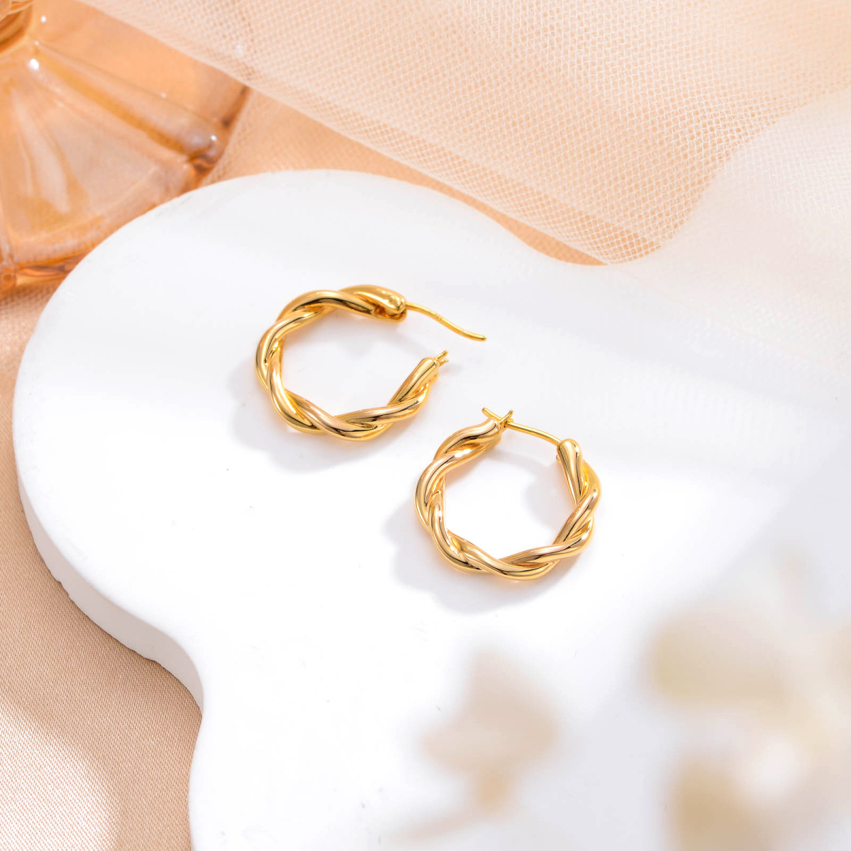 10K Gold Hoop Earrings-5