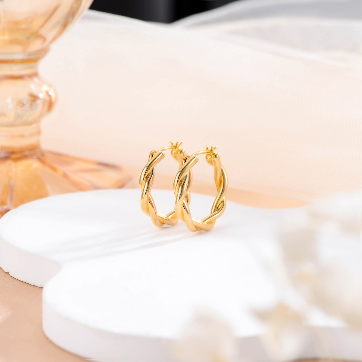 18K Gold Hoop Earrings-6