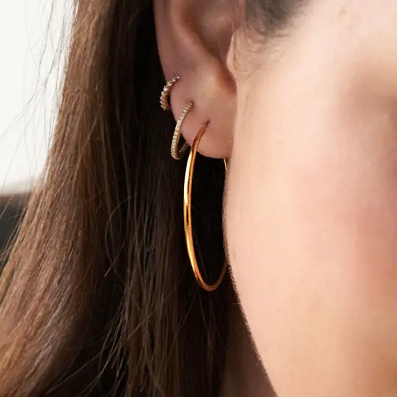 Gold Vermeil Hoop Earrings for Women-2