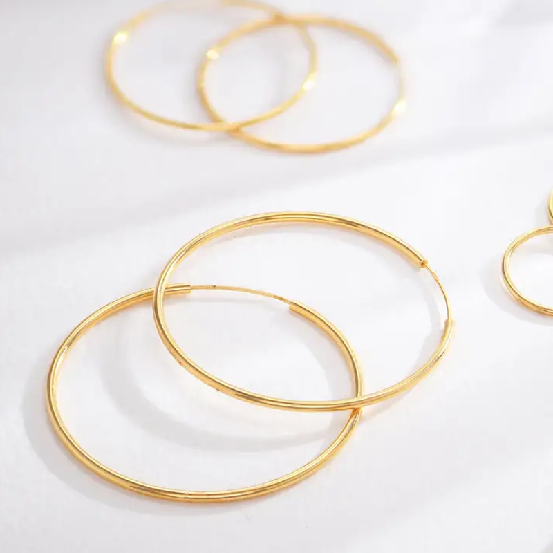 Gold Vermeil Hoop Earrings for Women-3