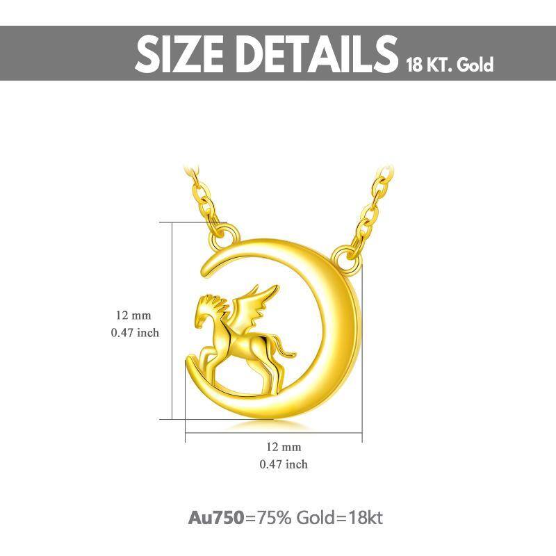 10K Gold Horse & Moon Pendant Necklace-6