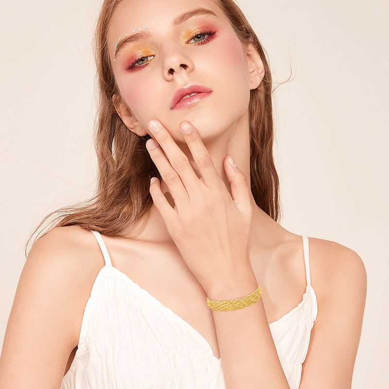 10K Gold Interlaced Layered Armband-2