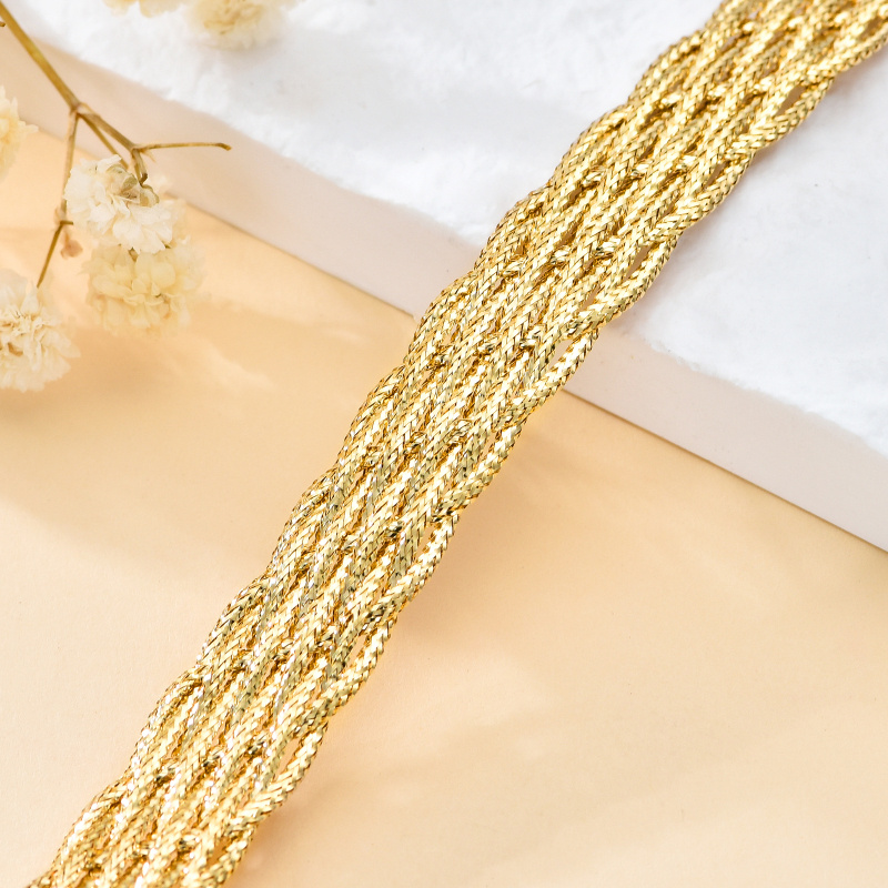 10K Gold Interlaced Layered Armband-4