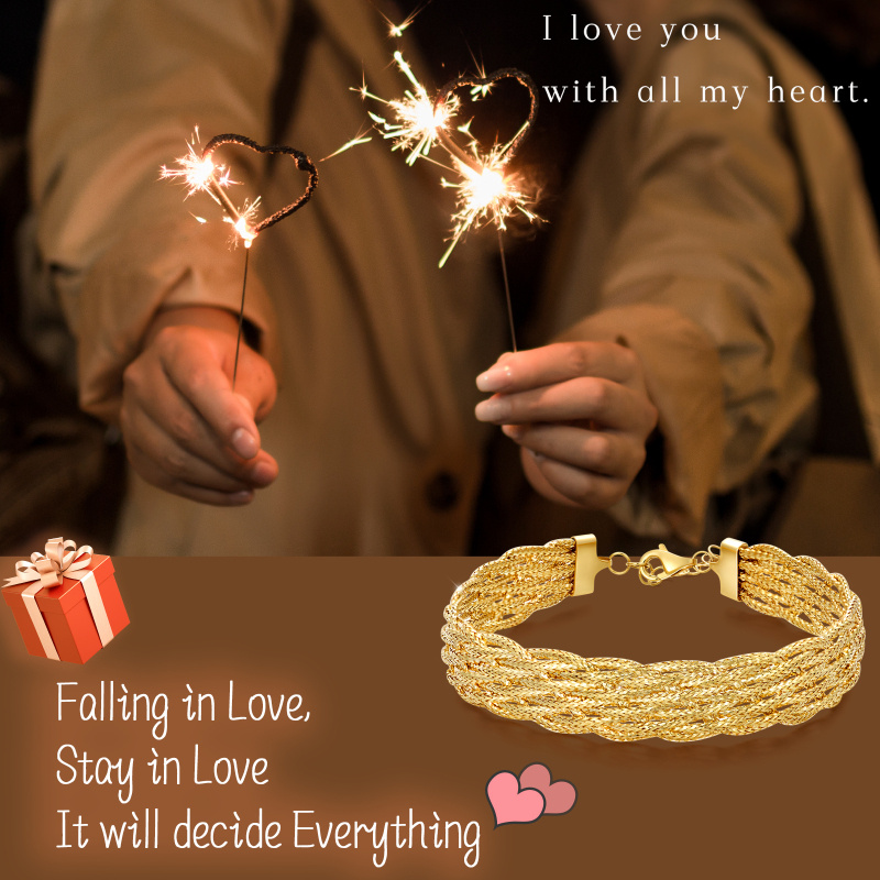 10K Gold Interlaced Layered Armband-6