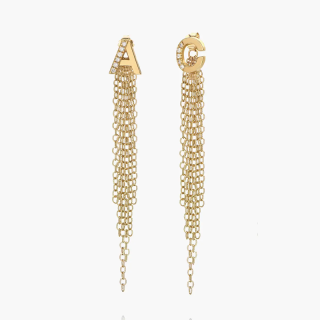 Gold Vermeil Lab Created Diamond Personalized Initial Drop Earrings for Women-19