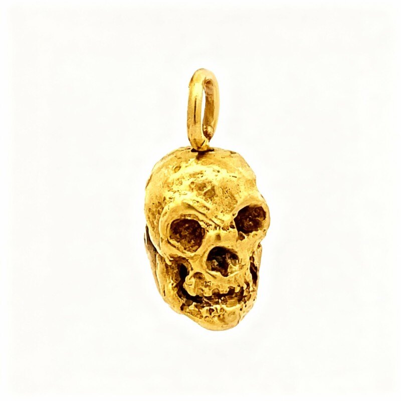 Pendentif squelette en or 10 carats avec diamant de laboratoire-1