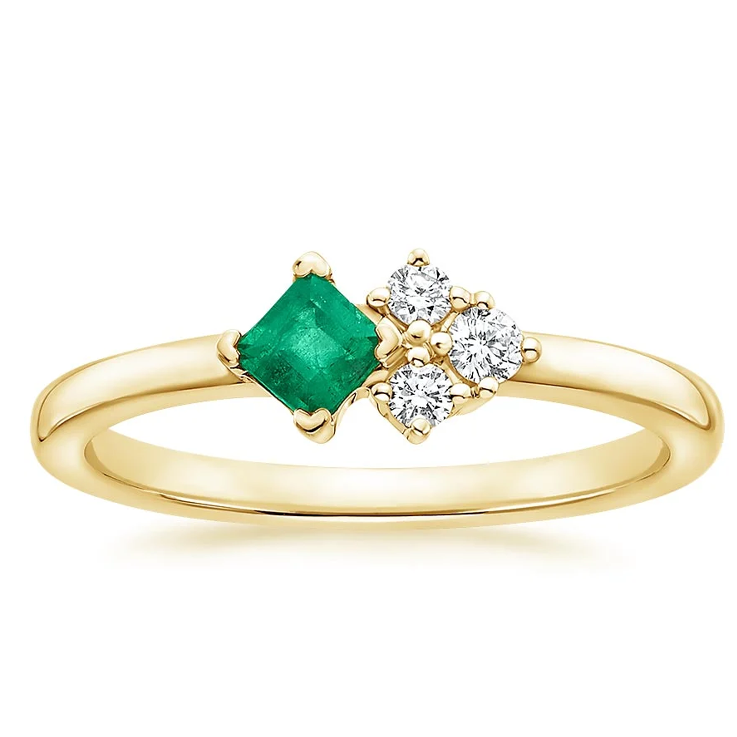 18K Gold Emerald & … - image