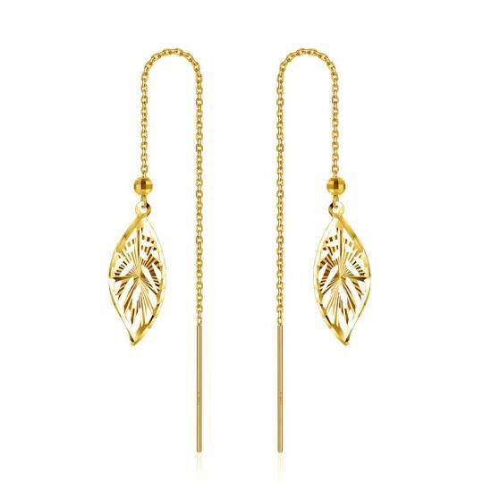 Pendants d'oreilles feuilles en or 18K