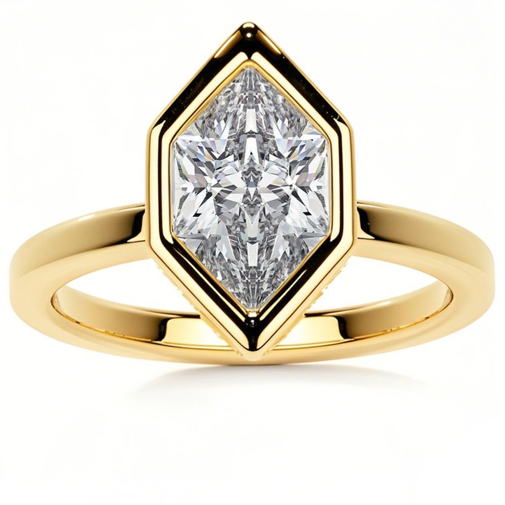 18K Gold Marquise Cut Solitaire Moissanite Engagement Ring-1