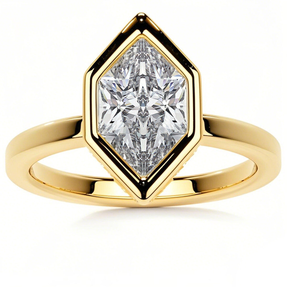 Anillo de compromiso solitario de moissanita con corte marquesa en oro de 18 quilates-1