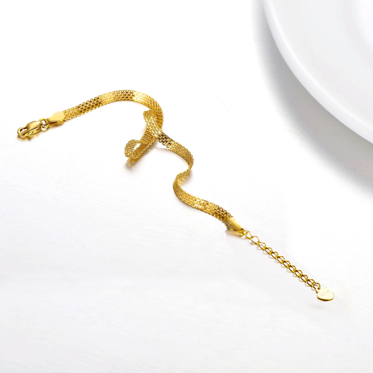 Fußkettchen aus 18 Karat Gold mit Gliederkette für Damen-4