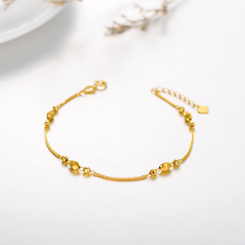 Armband aus 10-karätigen Weißgold-Metallperlen-3