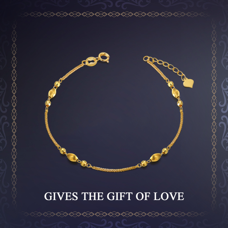 Armband aus 10-karätigen Weißgold-Metallperlen-6