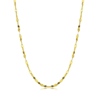 10K Gold Mirror Link Chain Necklace for Women-3