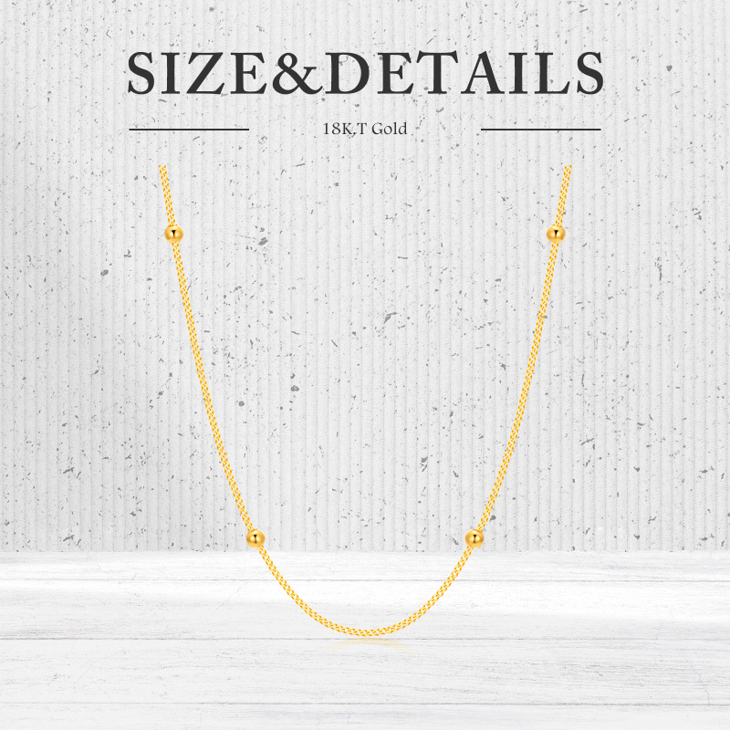 10K White Gold Bead Station Necklace-2