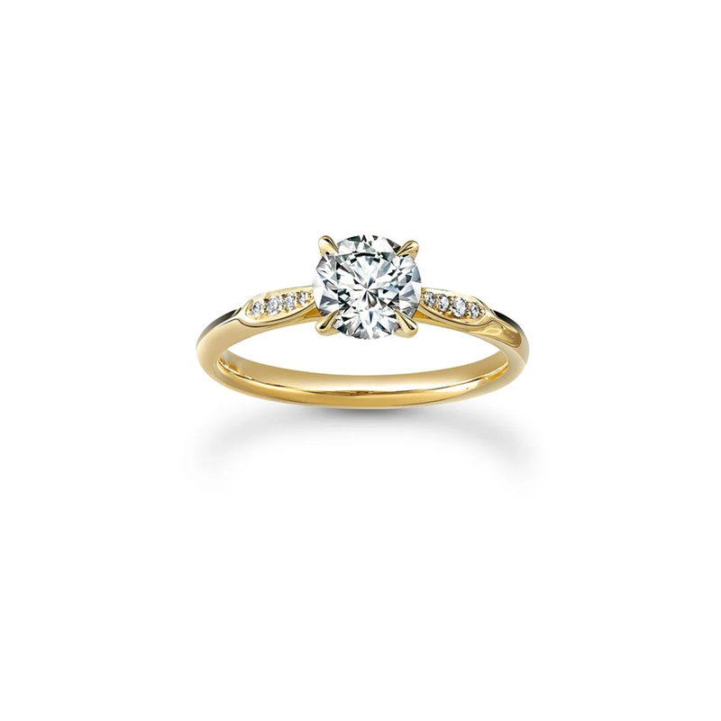 Bague de fiançailles cercle en or 18K Moissanite