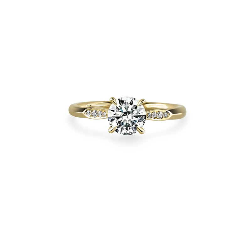 10K Gold Moissanite Circle Engagement Ring-3