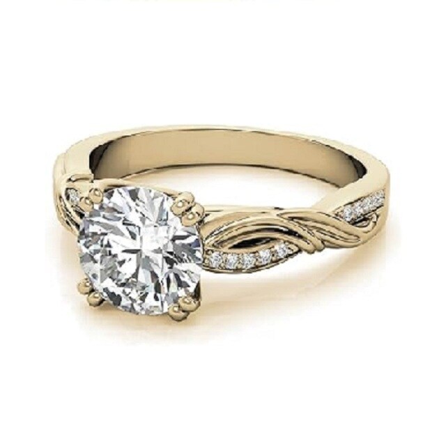 10K Gold Moissanite Couple Engagement Ring-3