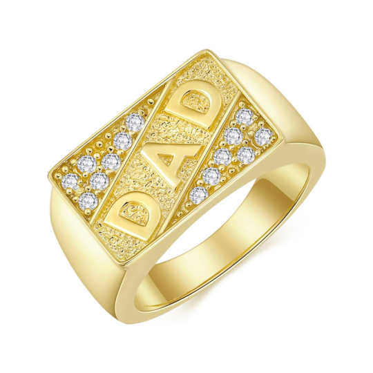 Anillo de compromiso de oro vermeil con moissanita para hombre