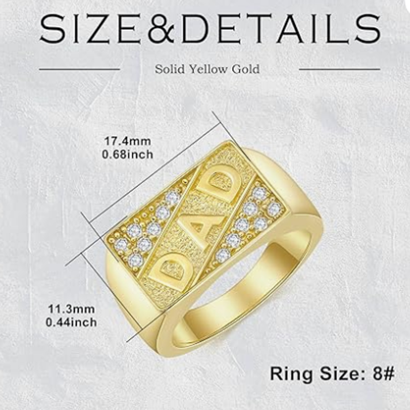 Gold Vermeil Moissanite Engagement Ring for Men-4