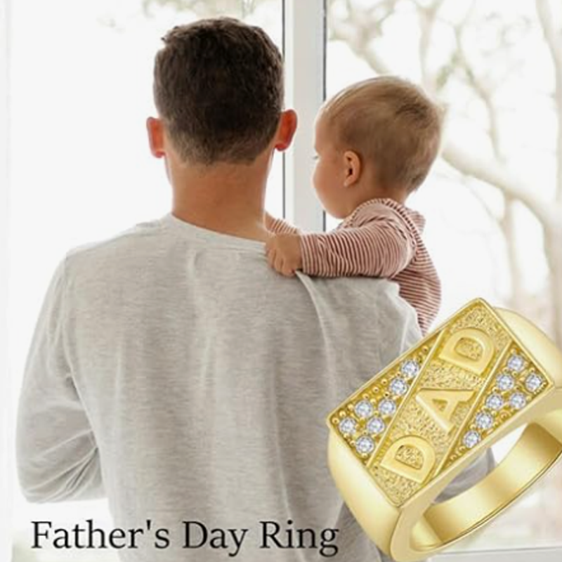 Anel de noivado de moissanita vermeil dourado para homens-5