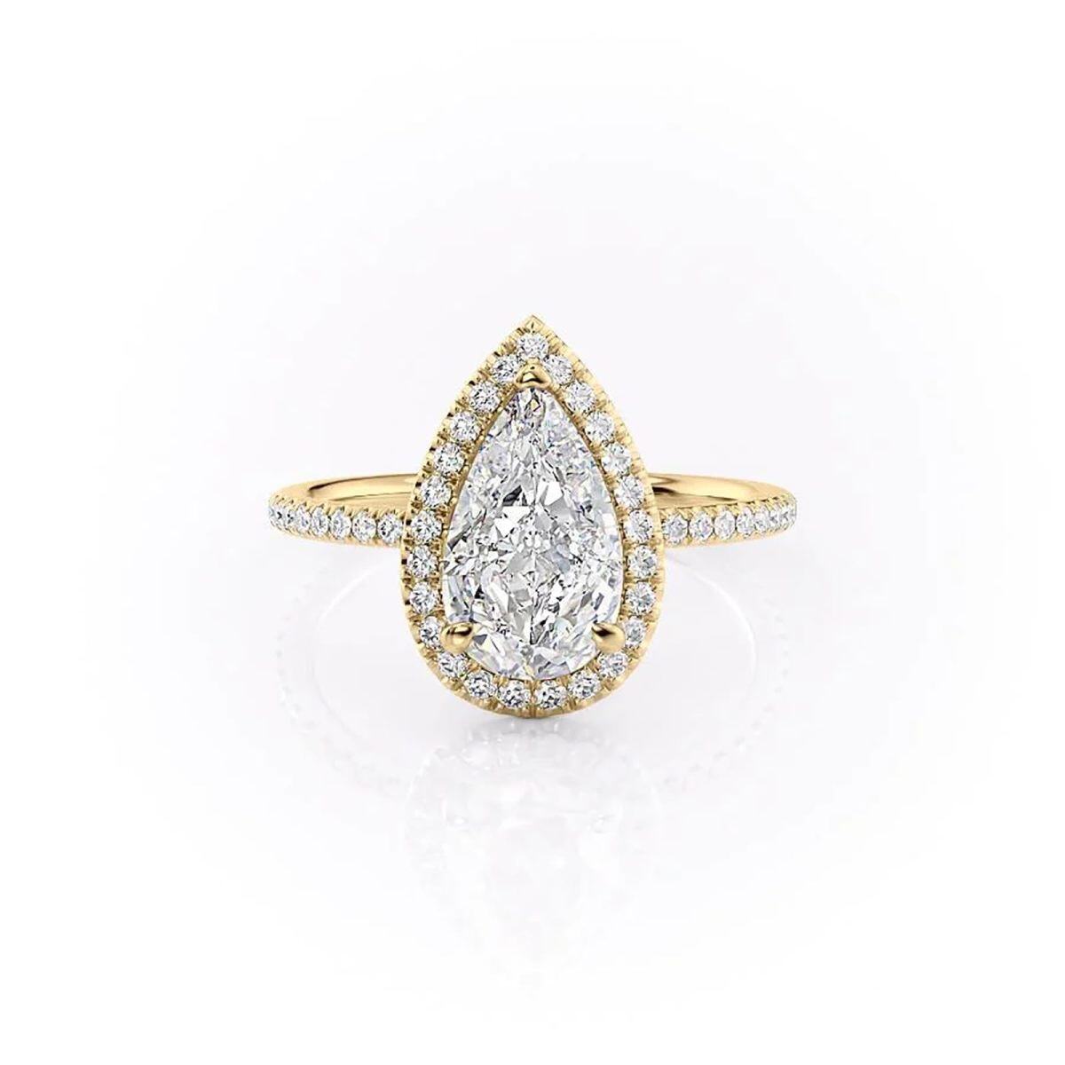 Sterling Silver with Yellow Gold Plated Moissanite Engagement Ring-1