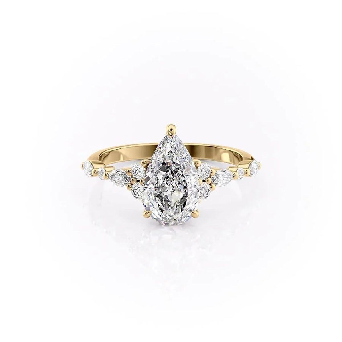 18K Gold Moissanite Engagement Ring-1