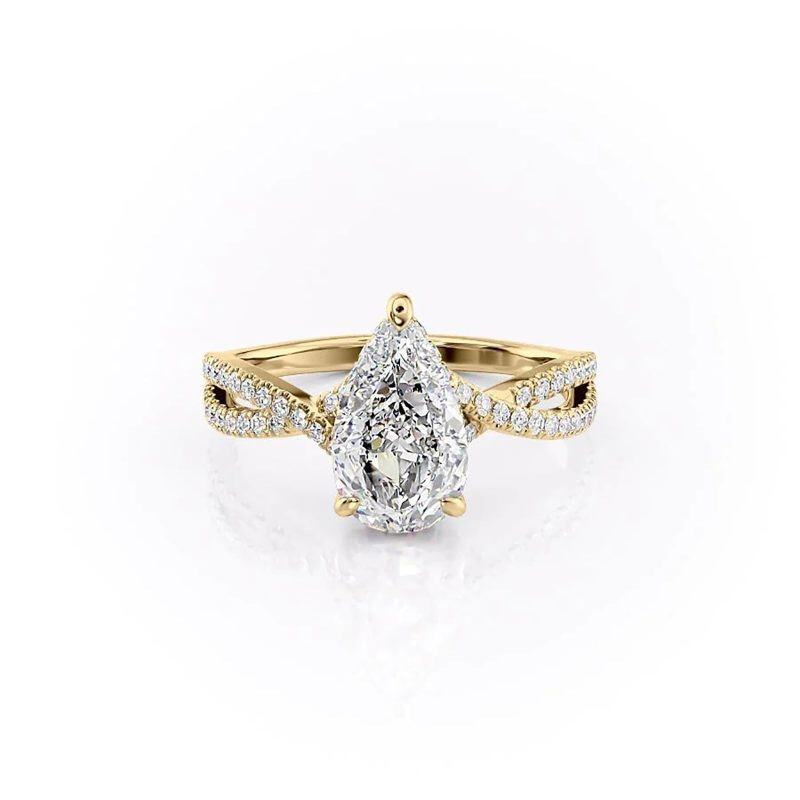 10K Gold Moissanite Engagement Ring-1
