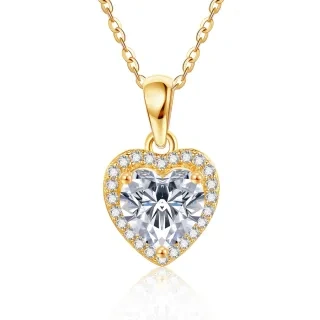 Gold Vermeil Moissanite Heart Necklace for Women-7