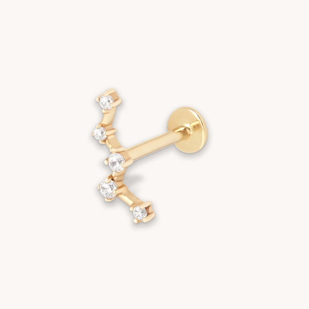 Piercing de hélice de moissanita en oro de 10 quilates-1