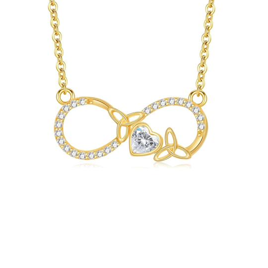 10K Gold Moissanite Infinity Symbol Metal Choker Necklace