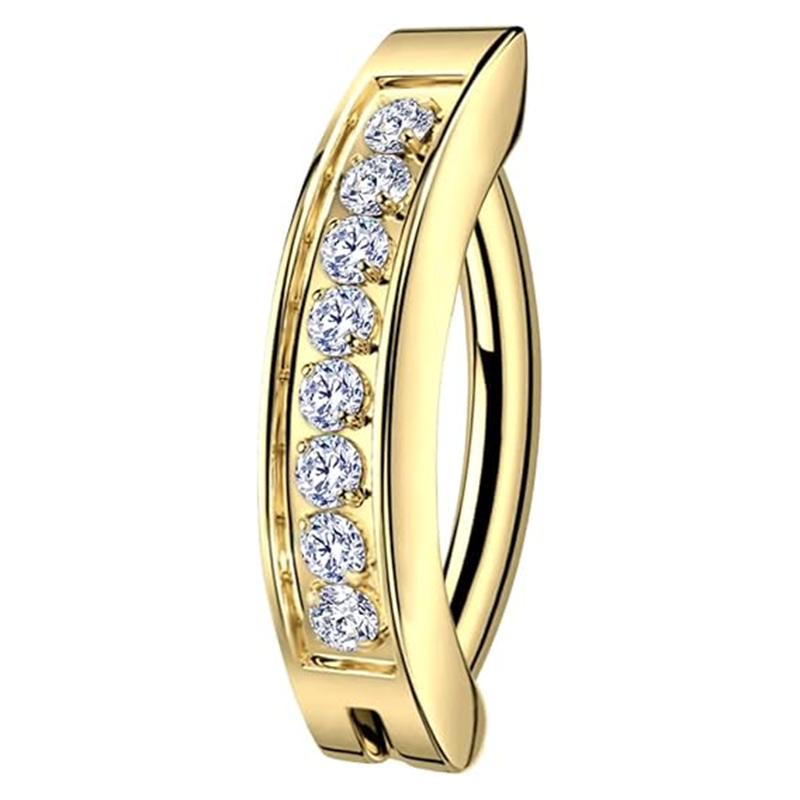 14K Gold Moissanite Lip Piercing-1
