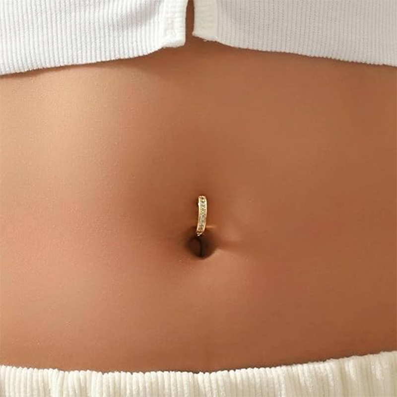 Sterling Silver with Yellow Gold Plated Moissanite Lip Piercing-3