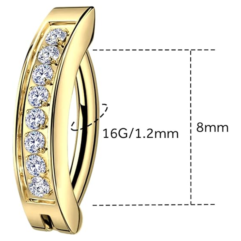 14K Gold Moissanite Lip Piercing-5