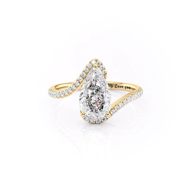 14K Gold Moissanite Personalized Engraving Ring-1