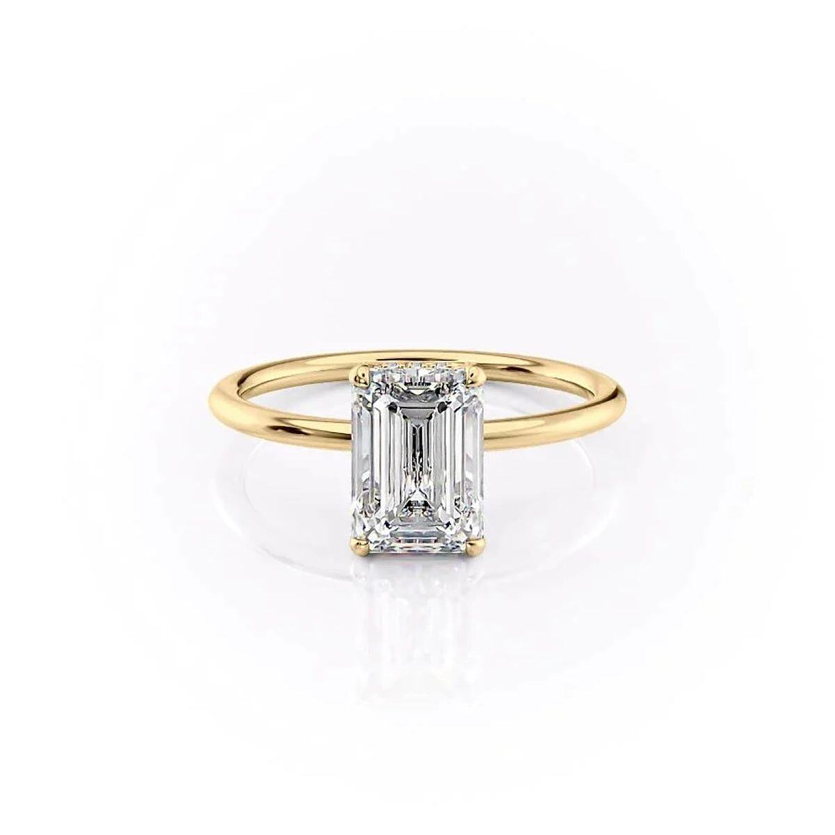 Sterling Silver with Yellow Gold Plated Moissanite Ring-1