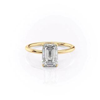 Sterling Silver with Yellow Gold Plated 2 CT Princess Cut Moissanite Ring-15