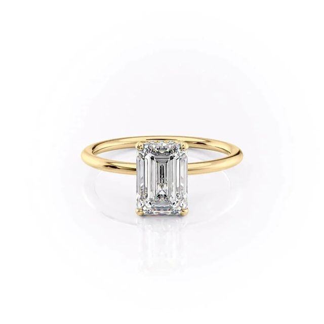 Sterling Silver with Yellow Gold Plated Moissanite Ring-3