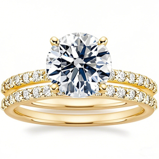 10K gouden moissaniet ring