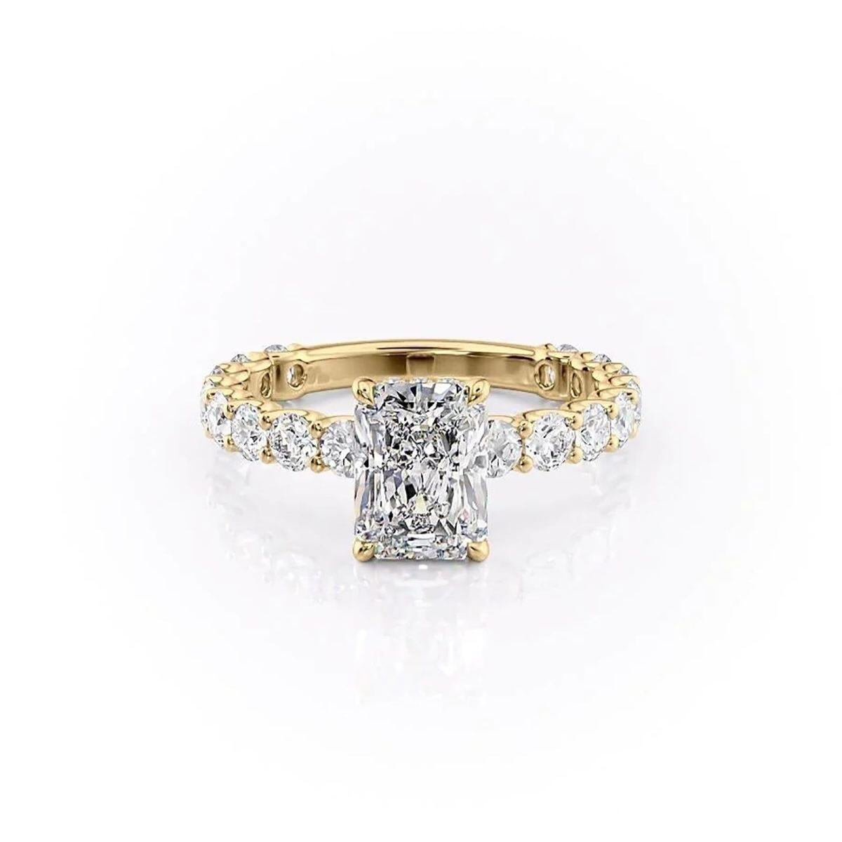 Sterling Silver with Yellow Gold Plated Moissanite Ring-1