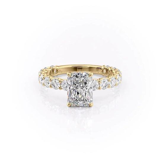 Sterling Silver with Yellow Gold Plated Moissanite Ring